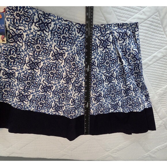 Milly For Design Nation Capri Italia Full Skirt XL NWT Blue Combo Tile Pattern - Picture 3 of 9